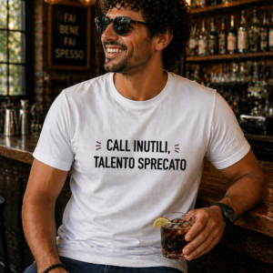 T-shirt Call inutili talento sprecato con stampa ironica ufficio
