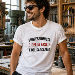 T-Shirt Professionista della fase e del sarcasmo con stampa ironica per elettricisti