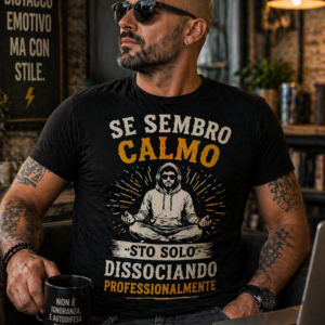 T-shirt dissociando professionalmente con frase ironica per artigiani e mestieri