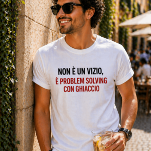 T-shirt problem solving con ghiaccio con stampa ironica gin tonic