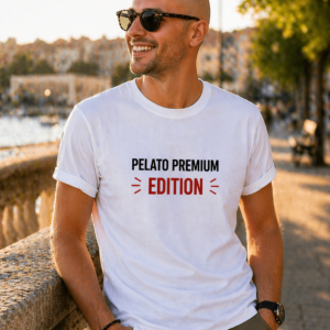 Pelato premium edition t-shirt con stampa ironica e virale