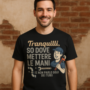 T-Shirt mani esperte con frase ironica Shunny.it