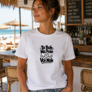 T-Shirt Io Boh Ma Pure Voi Mah con frase ironica e divertente